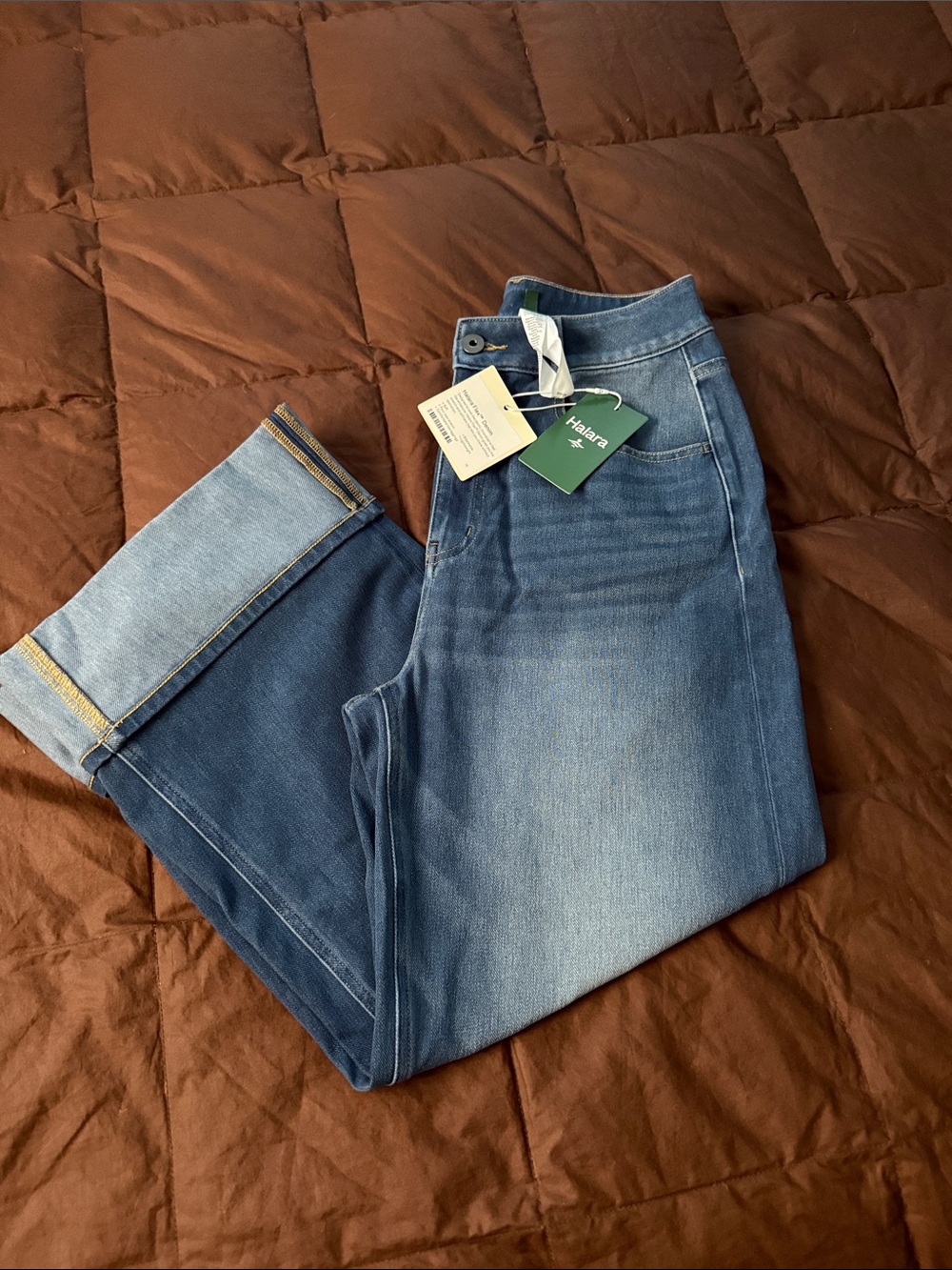 HALARA Petite Small Blue Wide Leg Denim Jeans